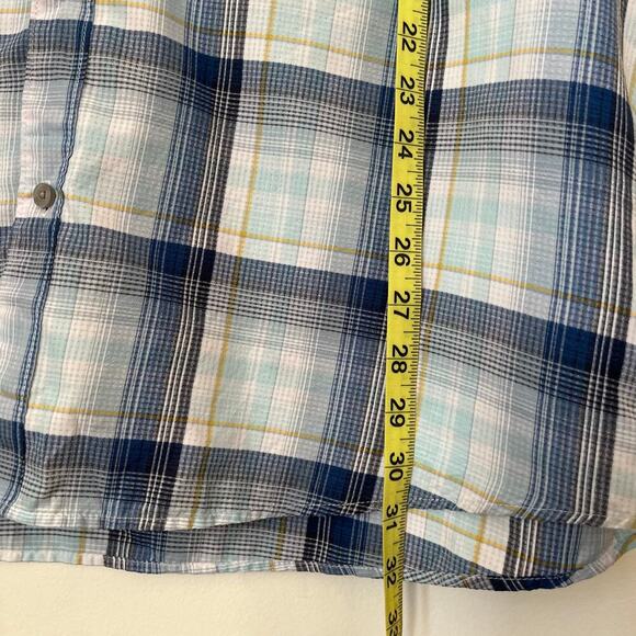 Marmot Mens XXL Blue Plaid Short Sleeve Button Up Shirt Lightweight Spring Navy - Picture 7 of 9